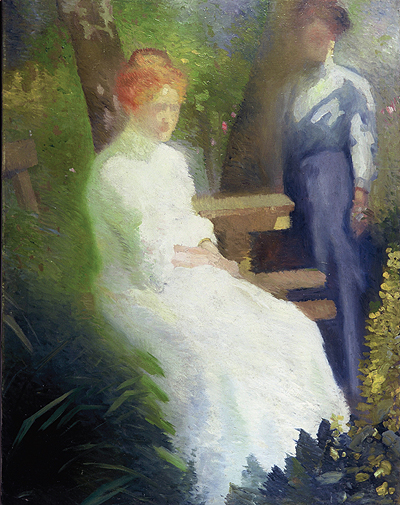 Auf der Gartenbank. Berlin 1908